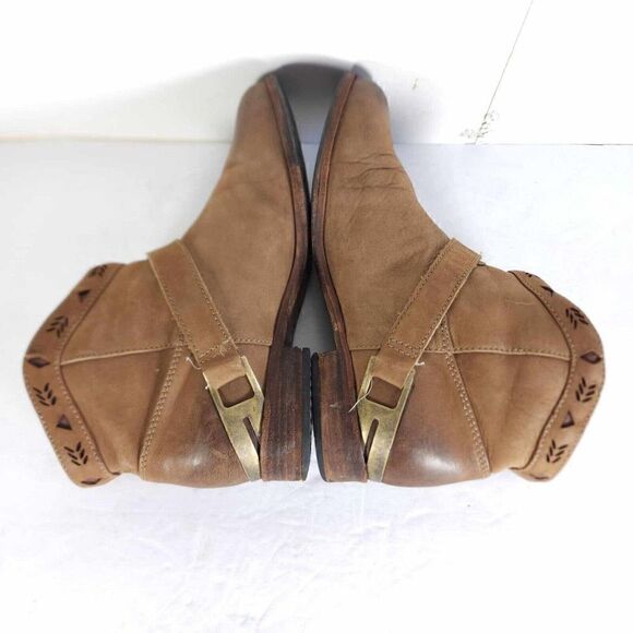 UGG Women's Austin US 6,5 Brown Leather Sheepskin Insole Western Ankle Boots - Picture 9 of 12